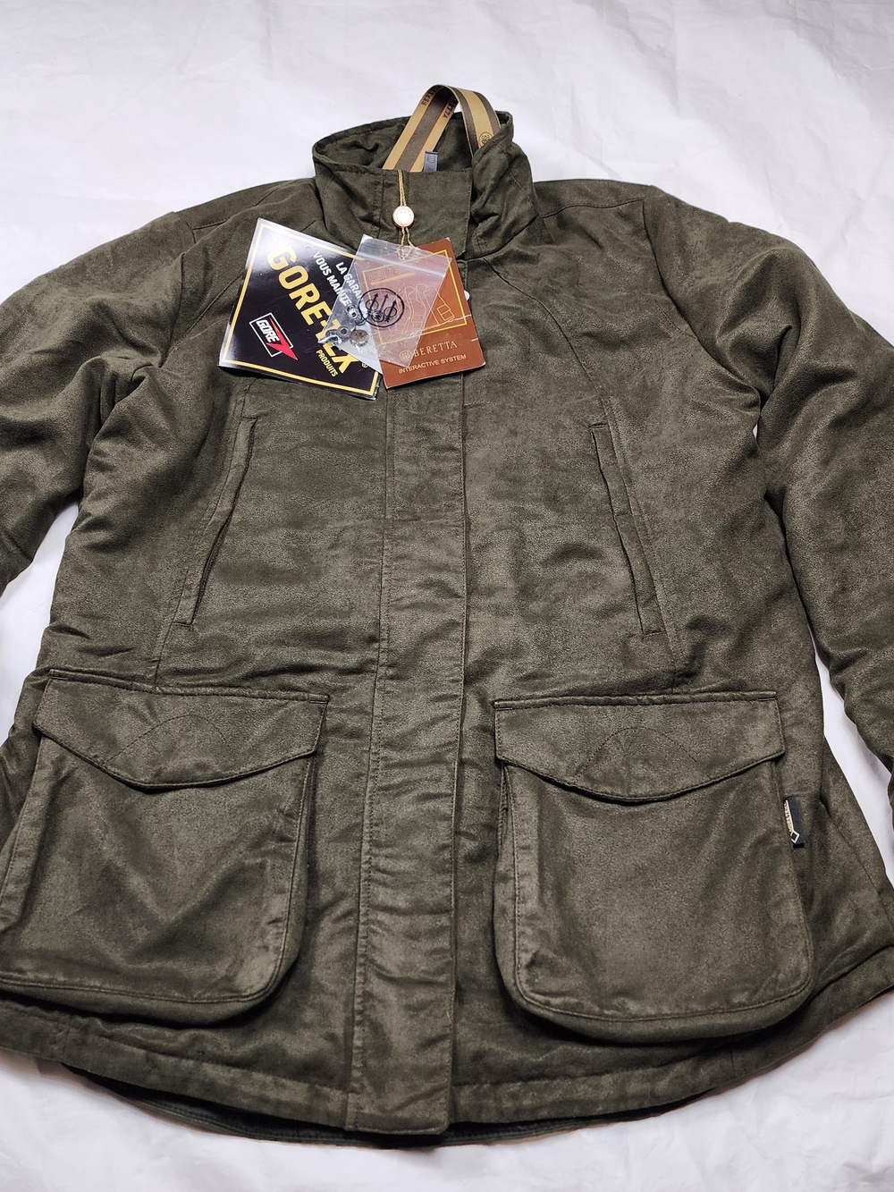 BERETTA Women's Olive Green Gore-Tex Field Hunting Jacket Size Medium